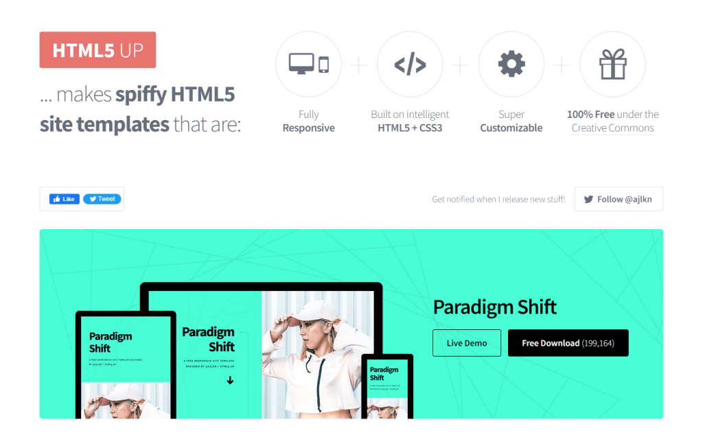 html5up website screenshot